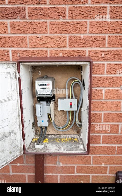 electrical meter box|electricity meter box outside house.